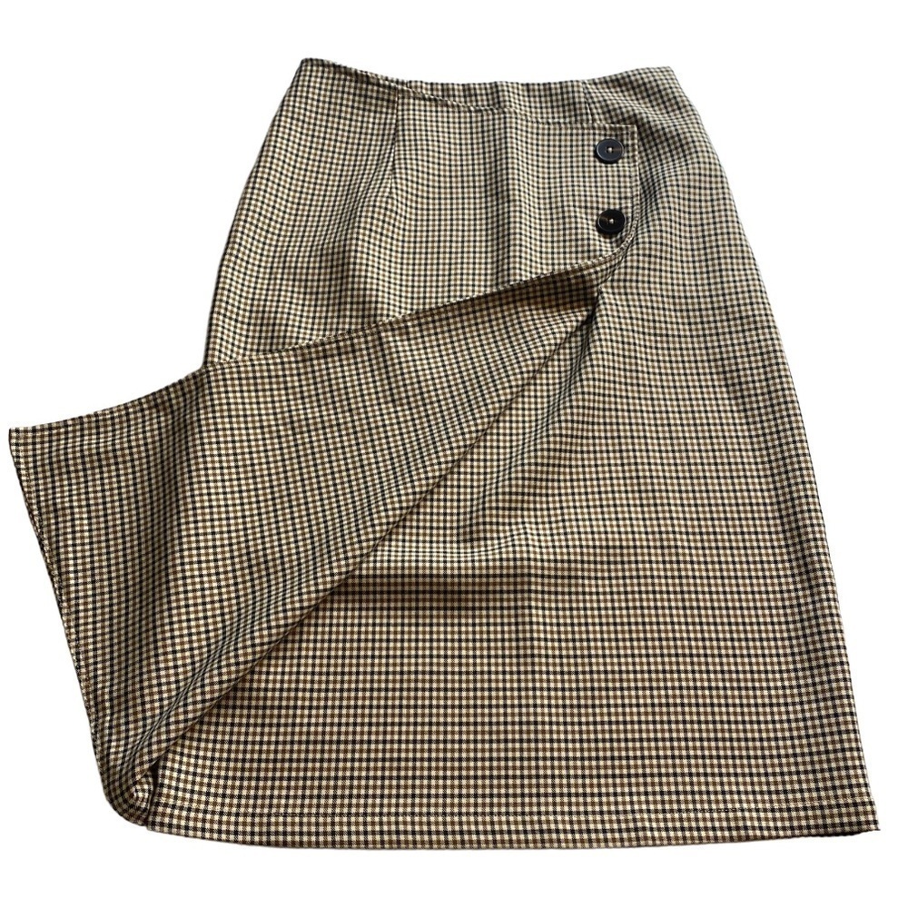 ASYMMETRICAL 3 BUTTON PATTERNED SKIRT SIZE SMALL - Picture 3 of 8